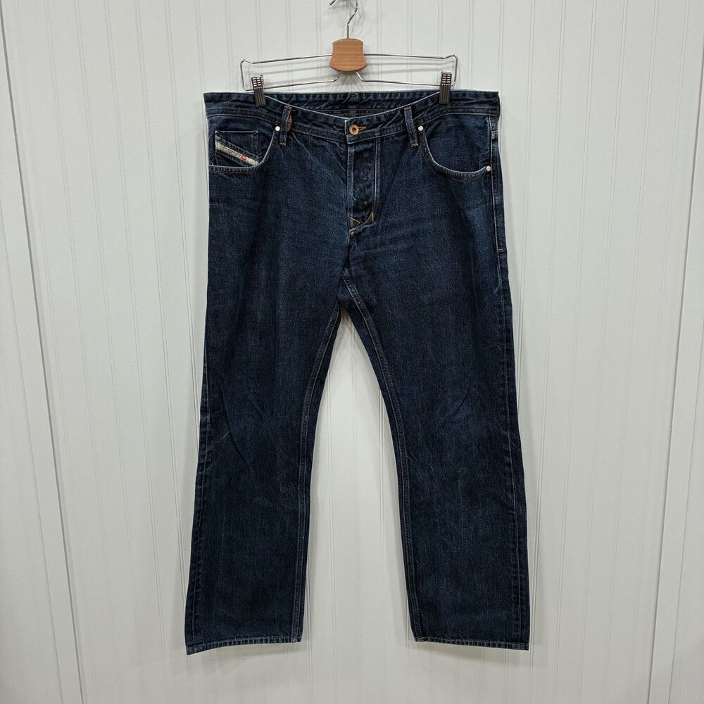 Diesel Men's W38 x L32 Black Larkee Regular Straight Dark Wash Denim Jeans